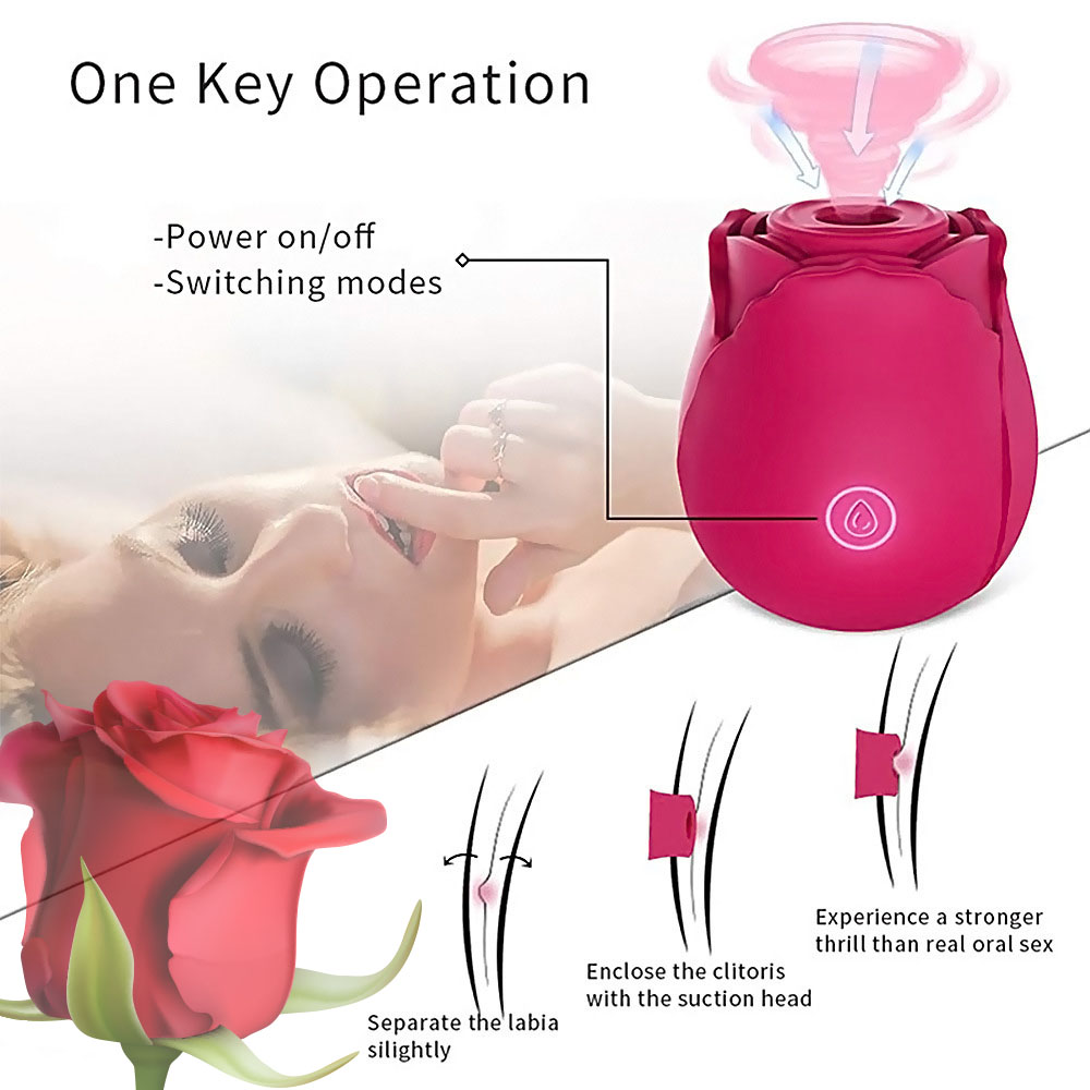 Rose Vibrator Sex Toy, The Rose Adult Sexual Toy With 7 Sucking & 7 Vibrating For Women, Odorless, Baby Pacifier Material